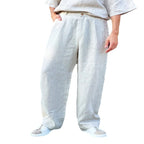 Men's Loose Linen Pleated High Waist Jogger Pants Breathable Daily Casual Pants - D&A