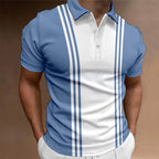 Casual 3 Button Printing Lapel Casual Men's T-shirt - D&A
