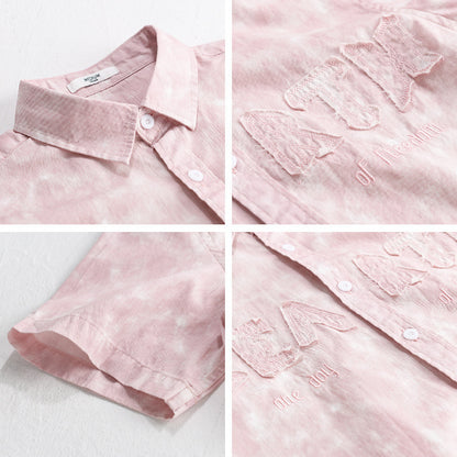 Summer Menswear Hanging Dyed Printed Simple Short Sleeve - D&A