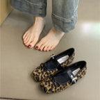 Flat Bow Ballet Silver Belt Buckle Shoes - D&A