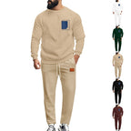 Men's Sport Suit Color Matching Sweater Two-piece Casual Fashion - D&A