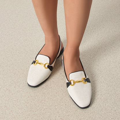 Closed Toe Half Slippers Women's Chunky Heel Low Heel Sandals - D&A