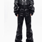 STARTEXCEEDEND Zipper Design Micro Pull Up Leather Pants For Men Autumn - D&A