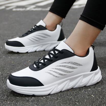 Men's Soft Bottom Light Casual Shoes Teenagers Autumn And Winter Leather Running Shoes - D&A