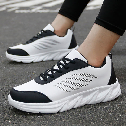 Men's Soft Bottom Light Casual Shoes Teenagers Autumn And Winter Leather Running Shoes - D&A