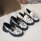 Plus Size National Style Muffin Platform Loafers Female Fashionable Golden Chain - D&A