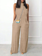 Sleeveless Halter Ruffled Young Women's Jumpsuit - D&A