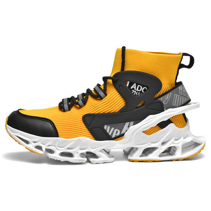 Ultra-light Shock-absorbing Running Blade Fly-knit Sneakers Yellow - D&A