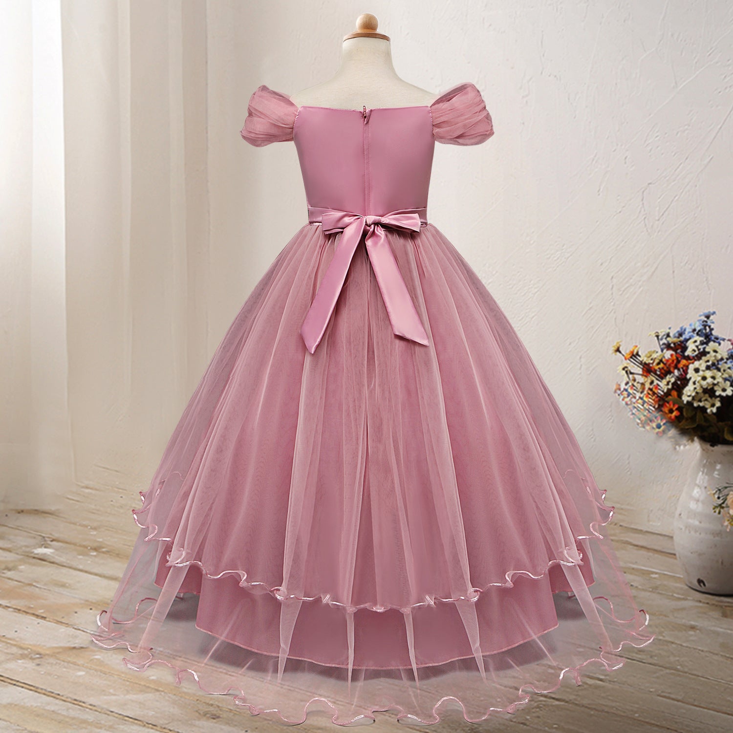 One-shoulder Princess Flower Dress Costume - D&A