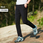 Mesh Ice Silk Leisure Men's Plus Size Loose Elastic Outdoor Workout Pants Black - D&A