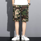 Summer Camouflage 5-point Workwear Shorts Men Green Flower - D&A