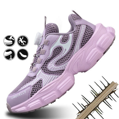 Women's Work Shoes Flying Woven Work Shoes Attack Shield And Anti-stab - D&A