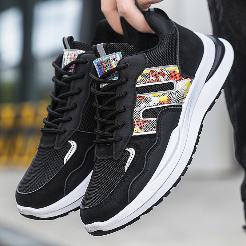 Plus Size Men's Mesh Breathable Sports Casual Shoes Black - D&A