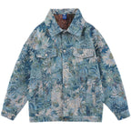 Creative Floral Denim Men Autumn Loose Men's And Women's Jackets Picture color - D&A