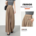 Texture Ice Silk Wide-leg Pants - D&A
