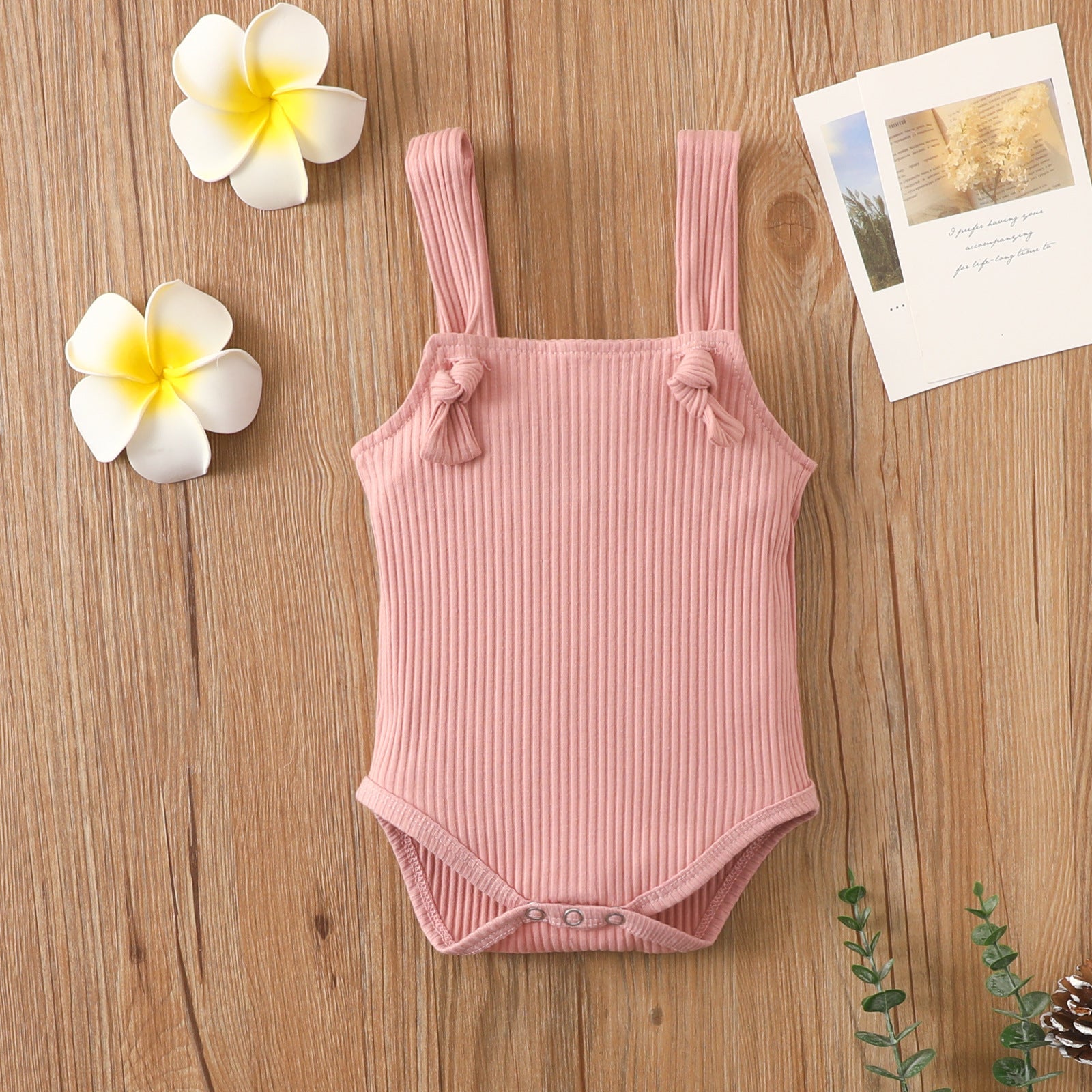 Baby Cotton Pit Strap Small Romper Pink - D&A