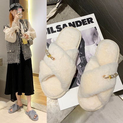 New Cross Cotton Slippers Home Casual Floor Slippers - D&A