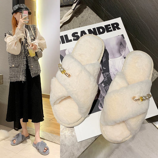 New Cross Cotton Slippers Home Casual Floor Slippers - D&A