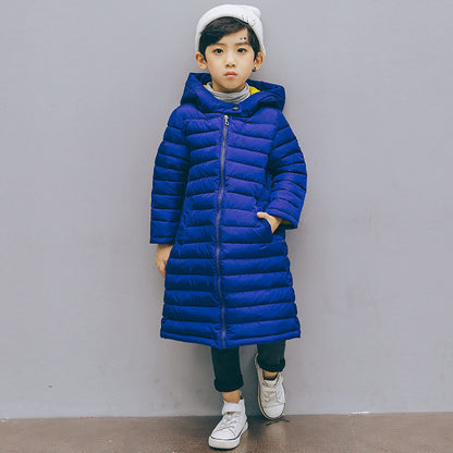 Winter Warm Children Cotton Clothing Mid Length Blue - D&A