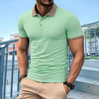Summer Polo Shirt Printed T-shirt Short Sleeve High-end Lapel - D&A