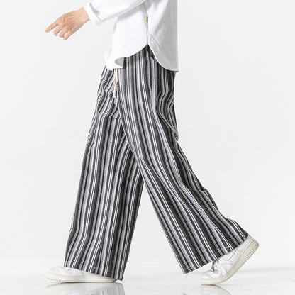 Vintage Stripe Loose Straight Mopping Pants - D&A