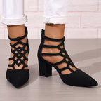 Fashion High Heel Professional Pointed-toe Hollowed High Heel Sandals - D&A