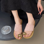 Women's Versatile Flat Bottomed French Toe Flip Flops - D&A