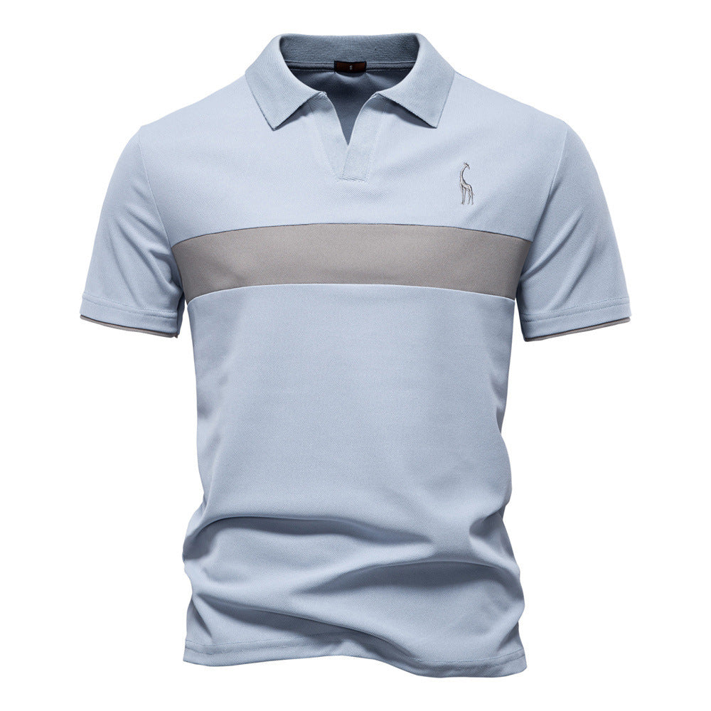 Deer Embroidered POLO Men's Lapel Short-sleeved T-shirt - D&A