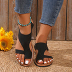 Women's Cross-strap Flat Sandals Retro Style Broadband - D&A