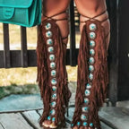 European And American Flowing Comb Beauty High Heel Sandal Boots Strap Plus Size - D&A