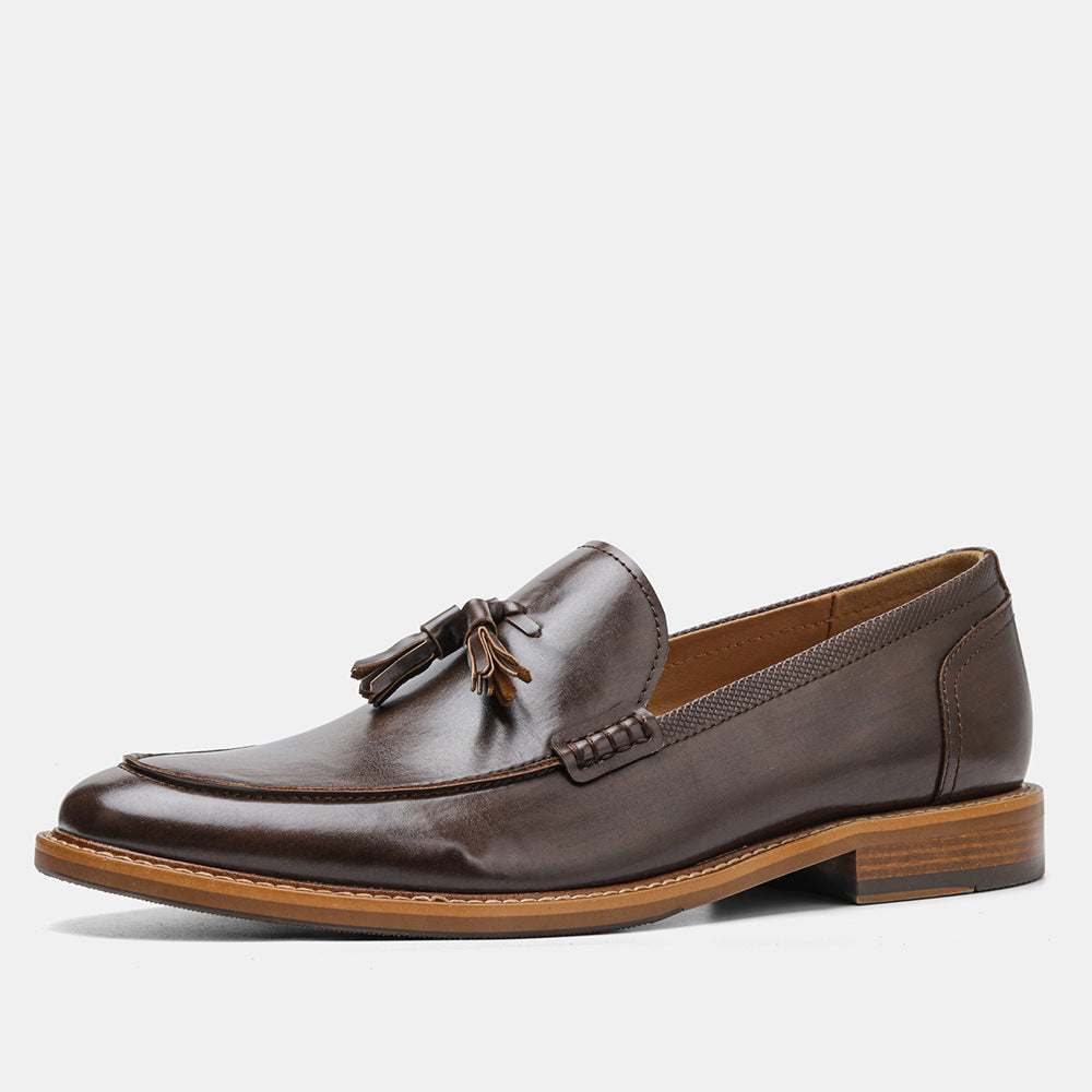 American Size Wood Grain Tassel Foreign Trade Formal Shoes Loafers Slip-on 701color - D&A