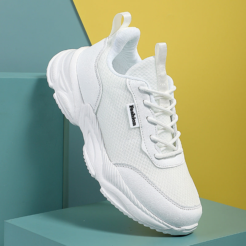 Mesh Running Plus Size Lightweight Breathable Casual Shoes White - D&A