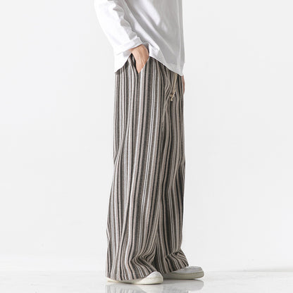 Vintage Stripe Loose Straight Mopping Pants - D&A