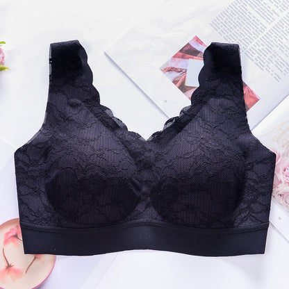 Lace Traceless Underwear Sports Vest For Women Black - D&A