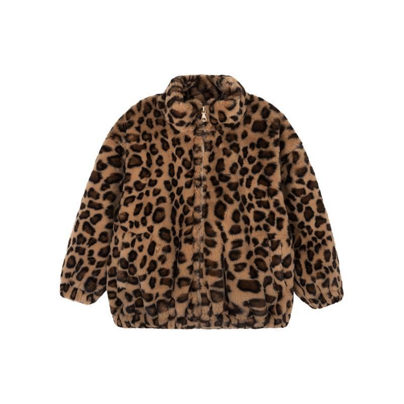 Fashionable Cute Kids Thickened Polyester Jacket Leopard print - D&A