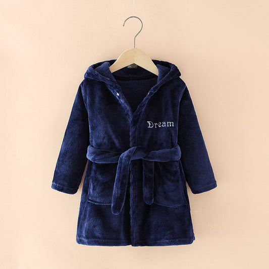 Cartoon Home Clothes Nightgown Bathrobe Children Pajamas Flannel - D&A