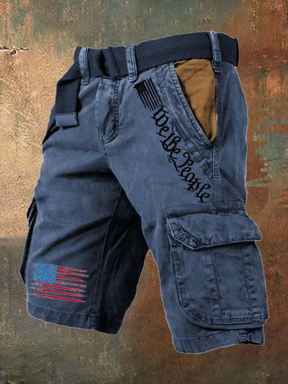 Workwear Casual Men's Thin Multi-pocket Fifth Pants Blue - D&A