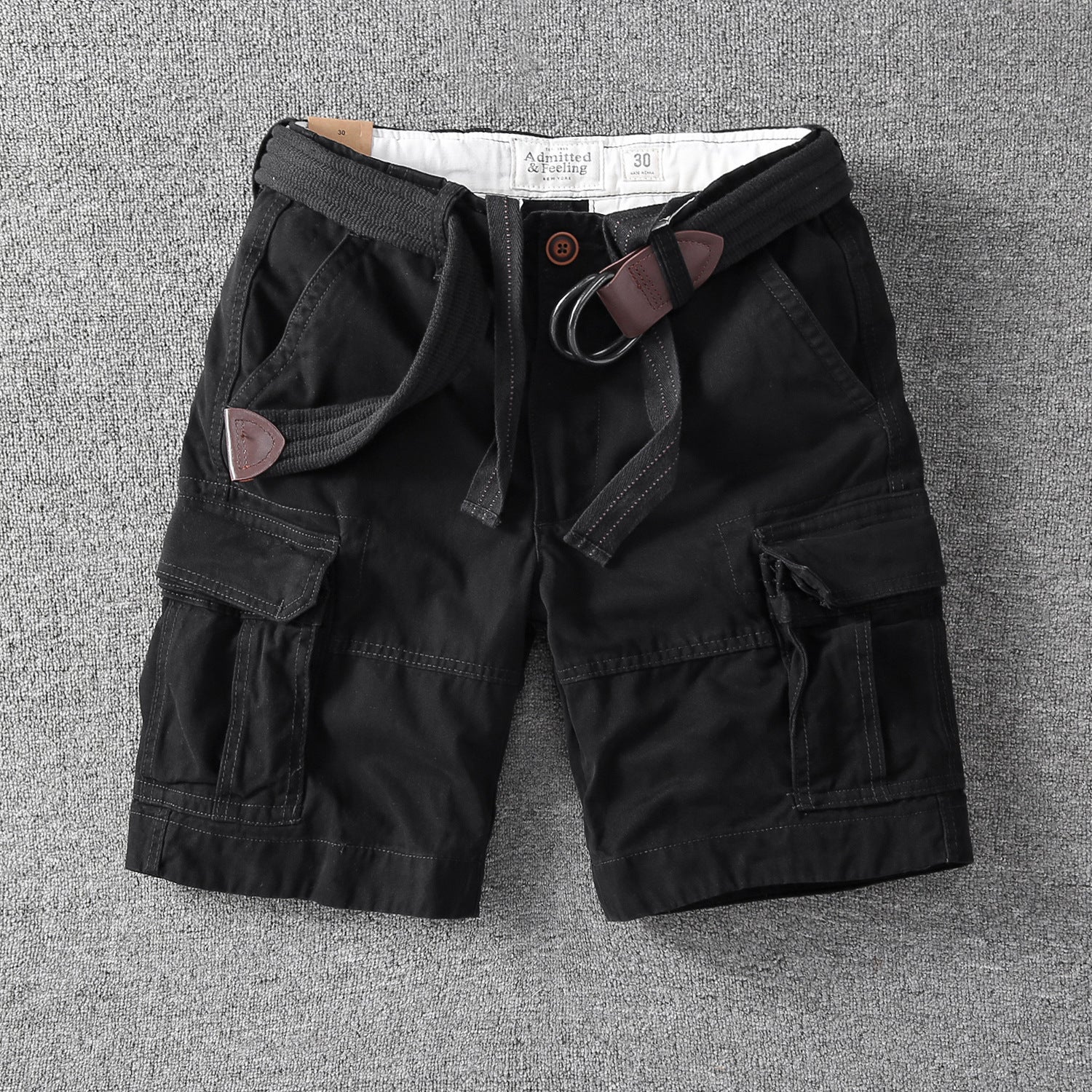 Retro Heavy Casual Overalls Pants Black Without Belt - D&A