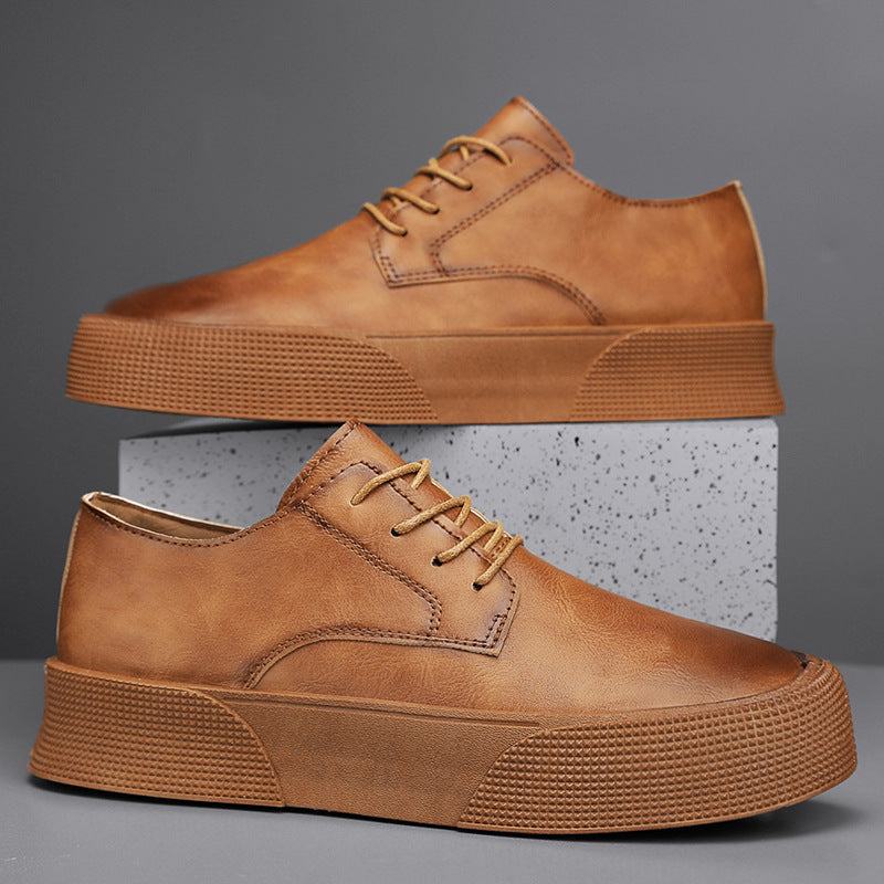 Lace-up Platform Korean Casual Shoes Retro Men's Shoes Board Shoes - D&A