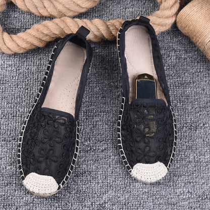 Thin Pumps Linen Fisherman Shoes For Women - D&A