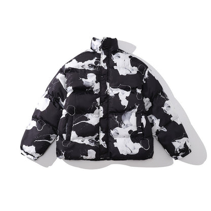 Color-blocking Thick Bread Clothes Loose Cotton-padded Jackets For Men And Women - D&A