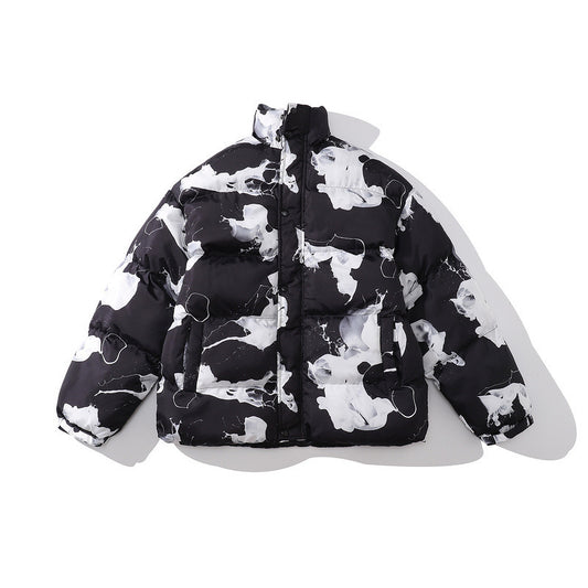 Color-blocking Thick Bread Clothes Loose Cotton-padded Jackets For Men And Women - D&A