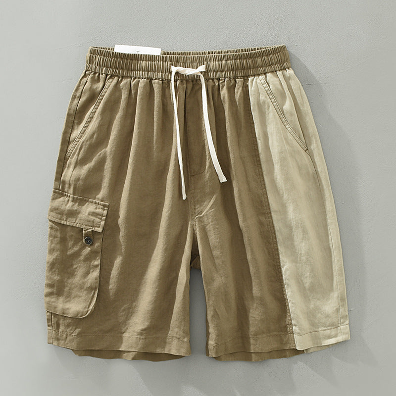 Men's Thin Trendy Loose Color Matching Linen Pants - D&A