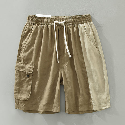 Men's Thin Trendy Loose Color Matching Linen Pants - D&A