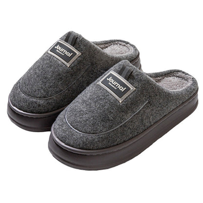 Men's Warm Thickened Bottom Plus Size Cotton Slippers - D&A