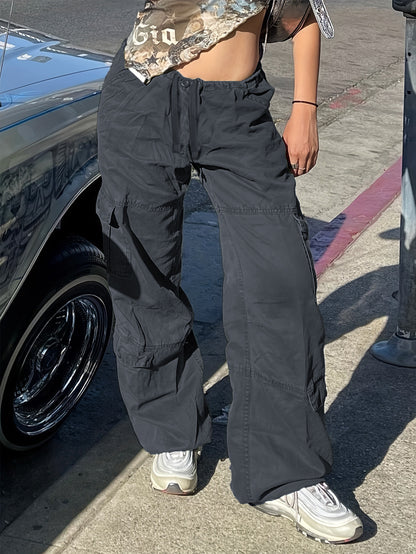 TL337 European And American Street Style Overalls Loose Jeans Dark Gray - D&A