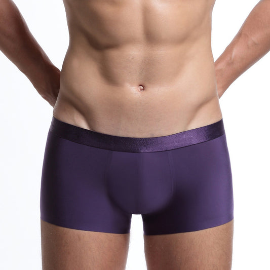 Men's Boxer Briefs Ice Silk Traceless Mid Waist Shorts - D&A