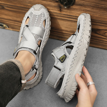 Summer Men's Hollow Mesh Surface Breathable Trendy Casual Shoes All-matching Sandals - D&A
