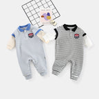 Baby Onesies Striped Male Baby Newborn Clothes Baby Autumn Clothes - D&A