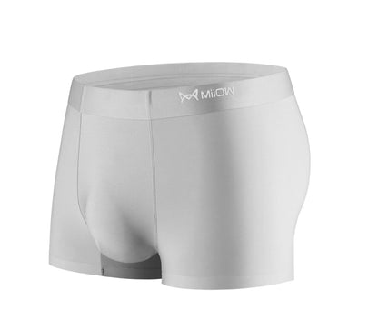 Ice Silk Seamless Men's Underwear Soft Breathable Comfortable Summer Boxer Shorts Light Gray 1PCS - D&A